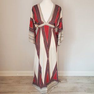 Lulus Montecito Cream Print Maxi Dress Size Small (2-4)